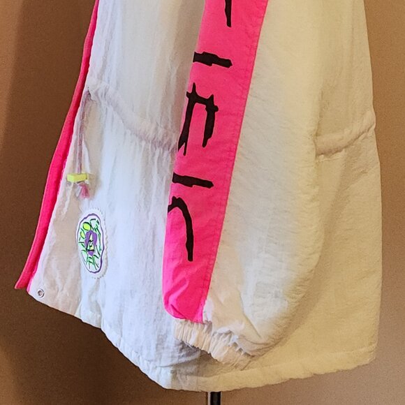 Vintage Ocean Pacific OP Pink & White Puffer Jacket Women's Size Large - X-Large - Picture 7 of 16